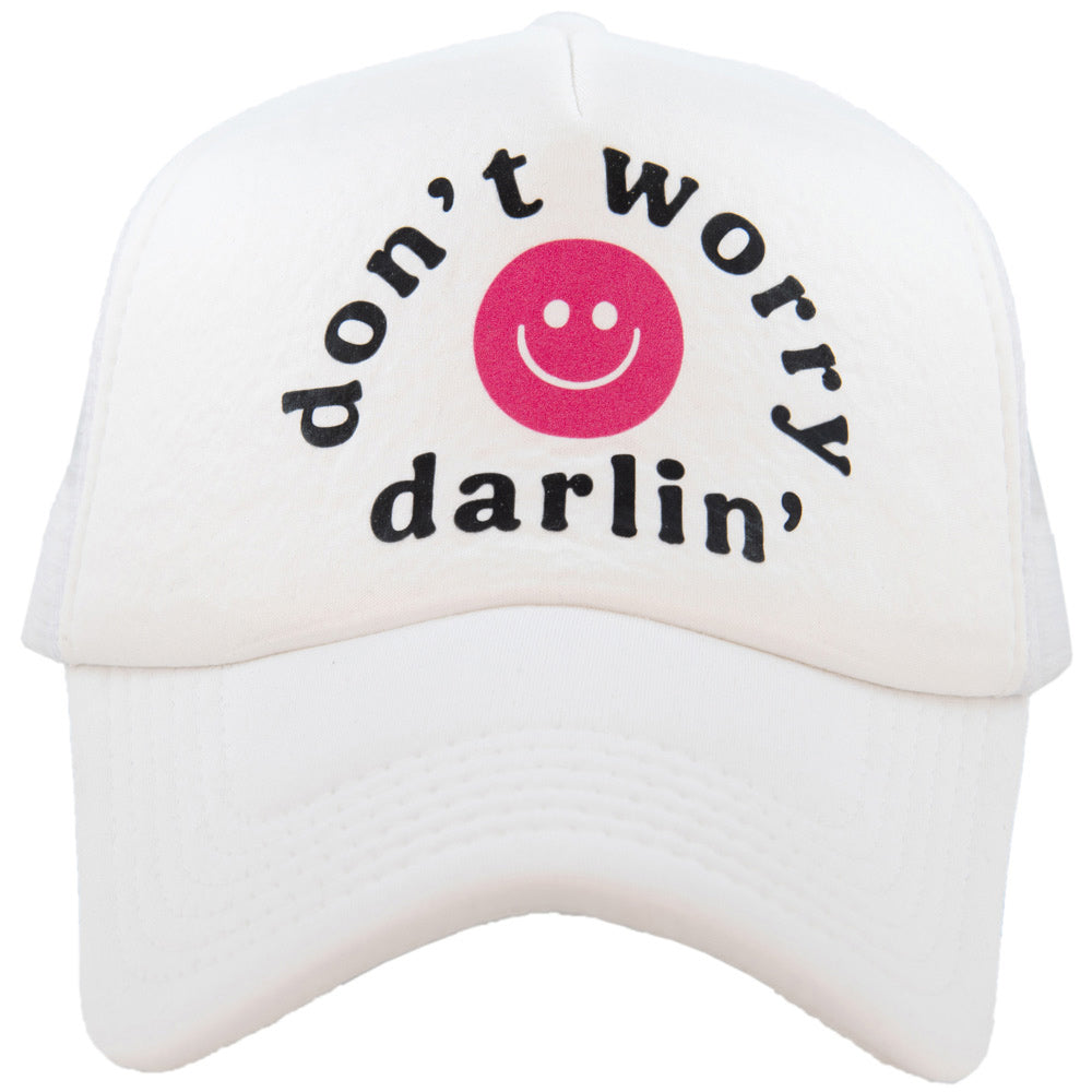 Don't Worry Darlin' Happy Face Foam Snapback Hat