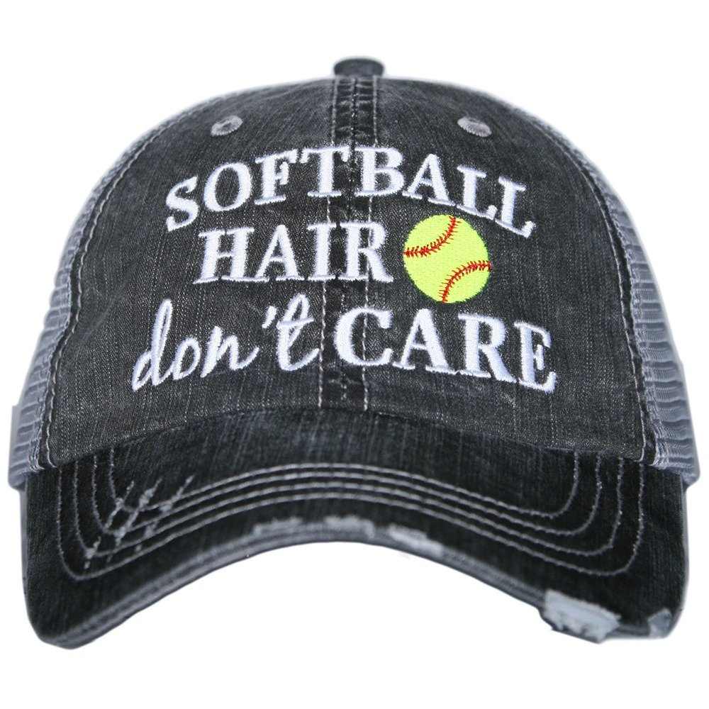 Softball Hair Don't Care Trucker Hat
