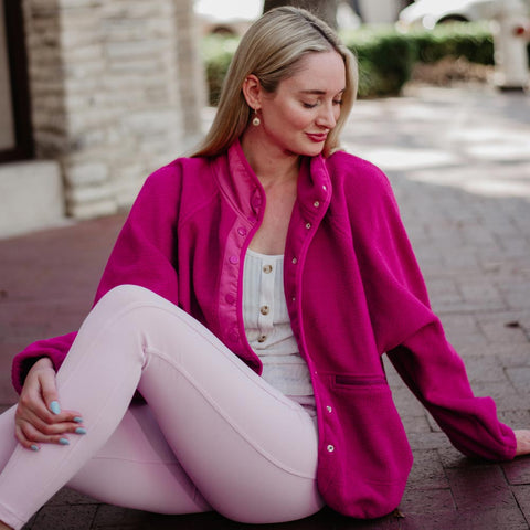 Saville Fluffy Pink Jacket | Mode & Affaire