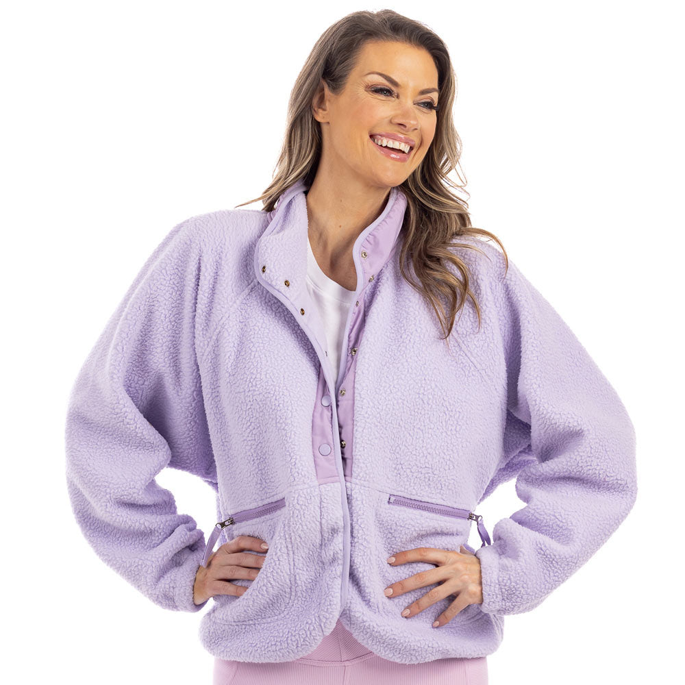 Light Purple Sherpa Fleece Jacket