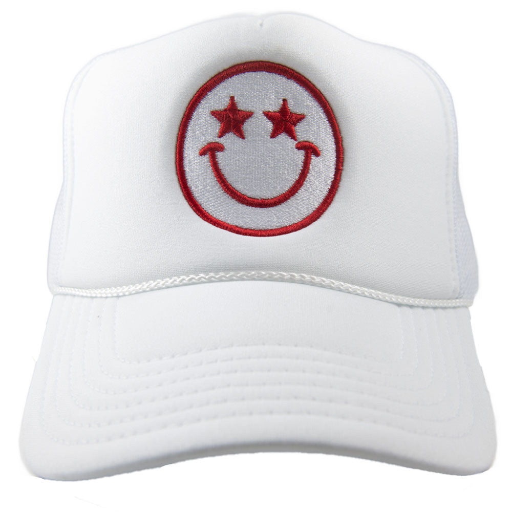 Star Eyed Happy Face Foam Women's Trucker Hat