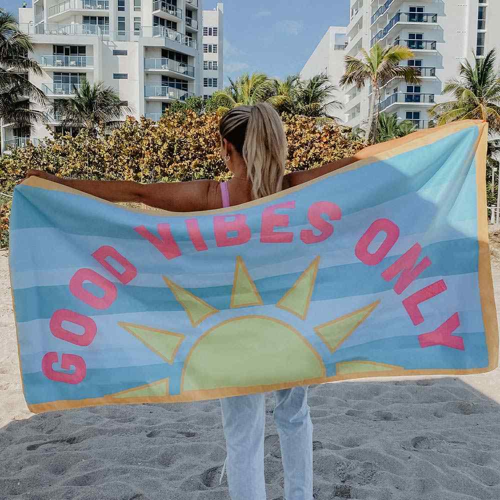 GOOD VIBES ONLY QUICK DRY BEACH TOWELS