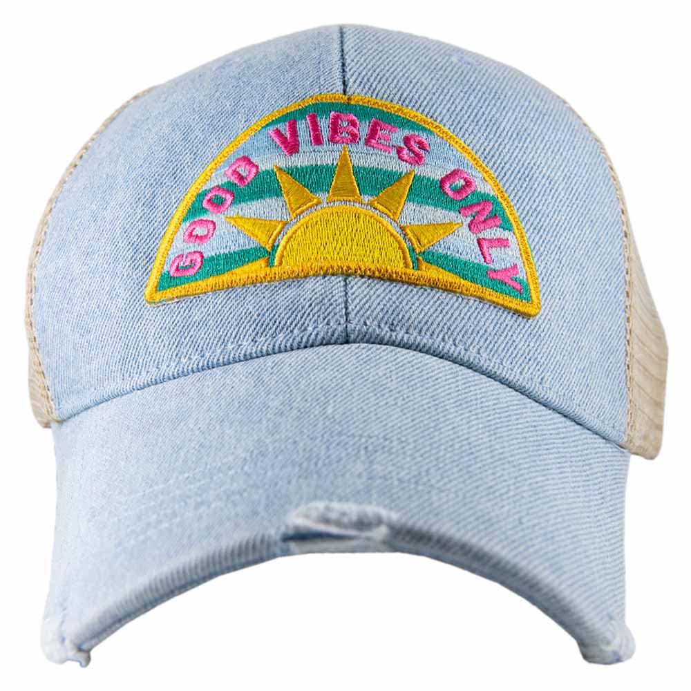Good Vibes Only Patch Denim Hat