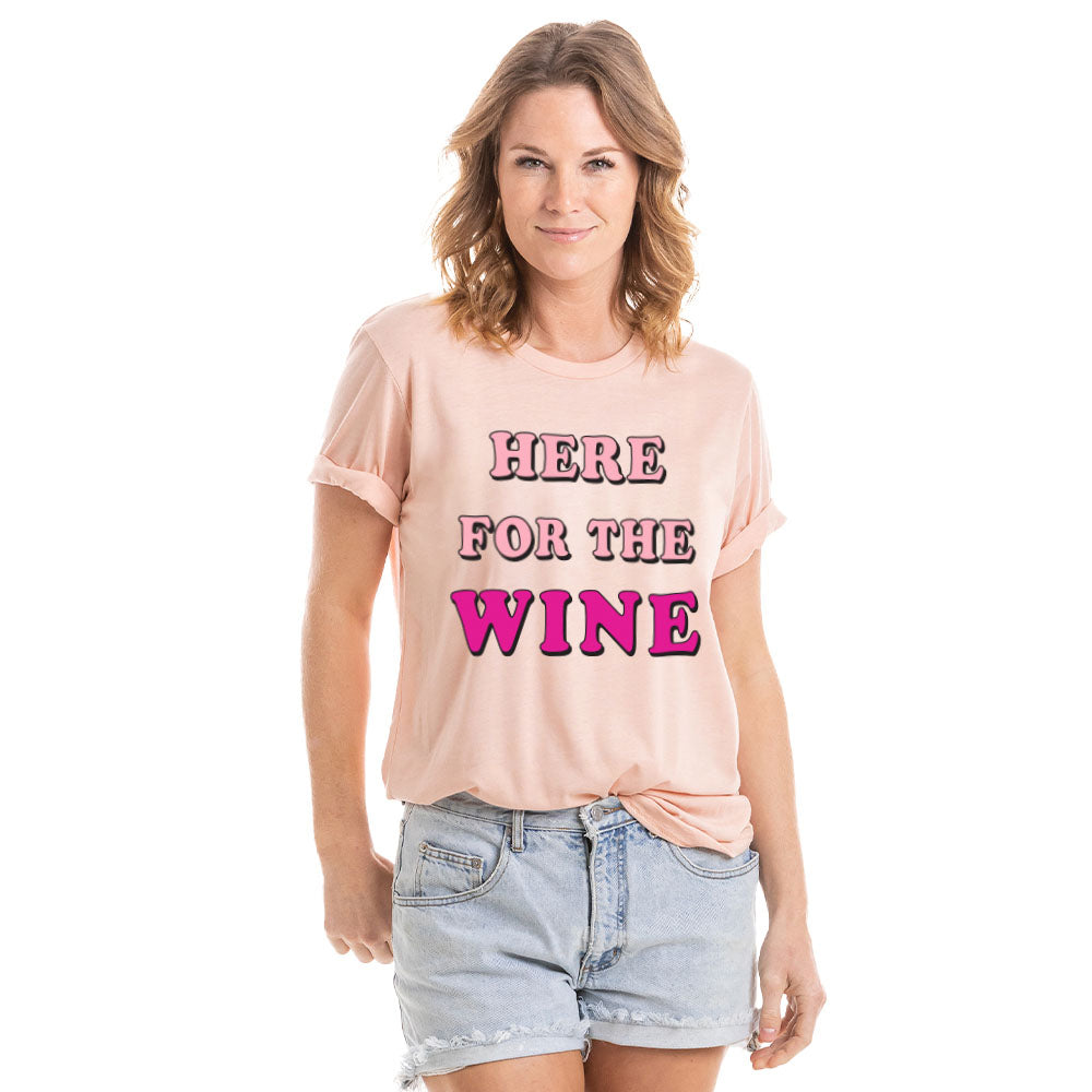 Here For The Wine Graphic T-Shirt