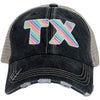 TX Rainbow Striped Trucker Hats