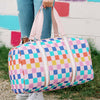 Multicolored Checkered Pattern Duffle Weekender Bag