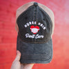 Nurse Hair Don't Care with Mask Women's Trucker Hats