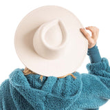 Oatmeal Wide Brim Felt Hat for Women
