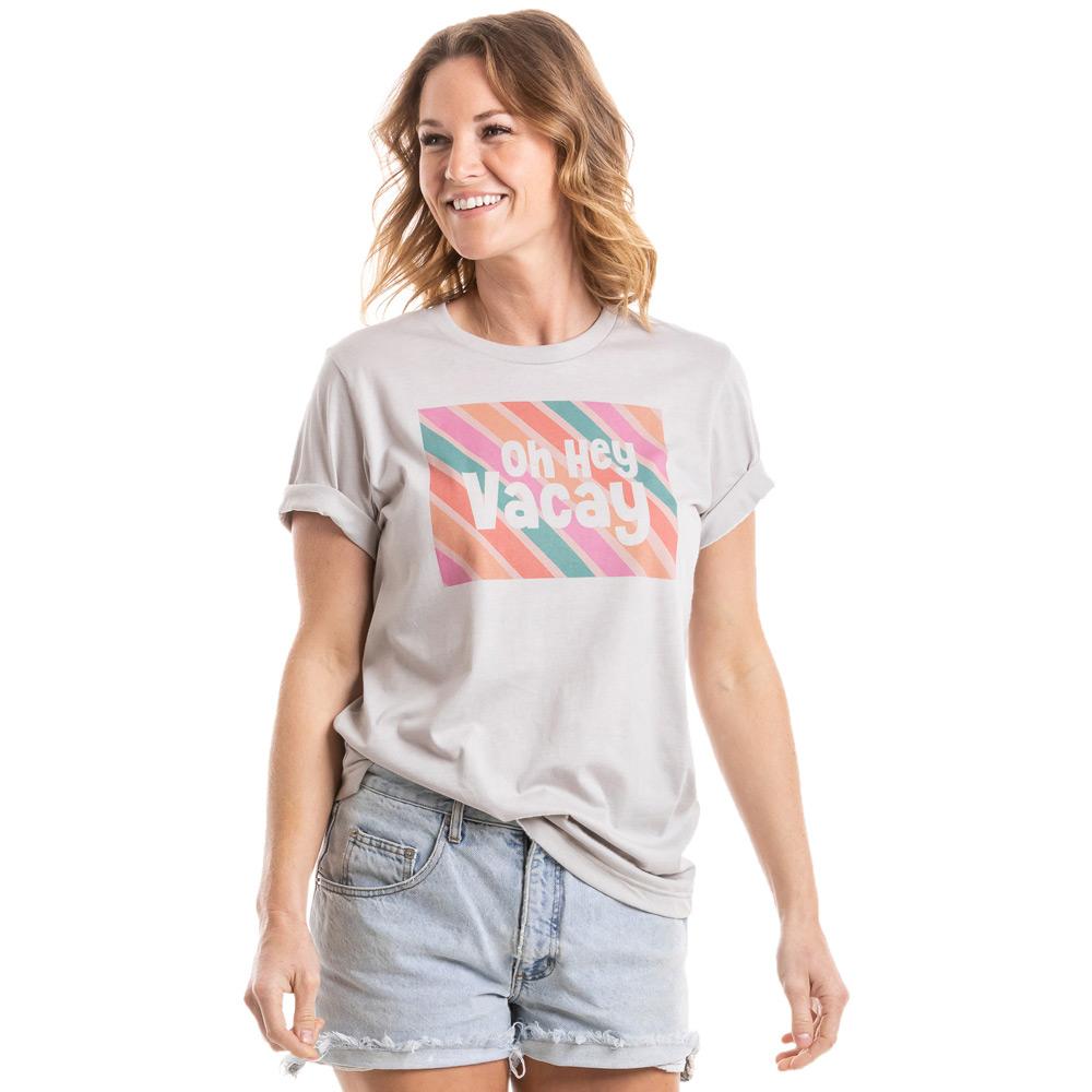 Oh Hey Vacay Multicolored Women's T-Shirts