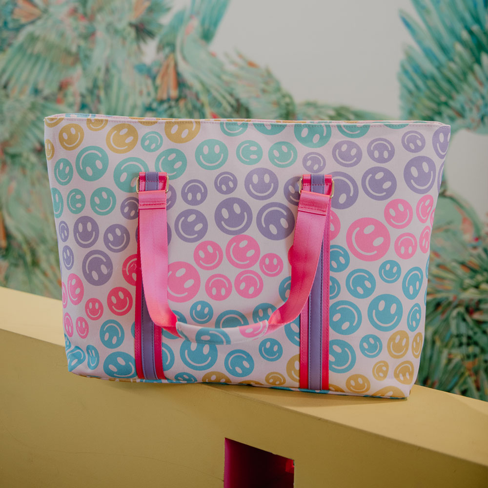 Pastel Happy Face Tote Bag for Women