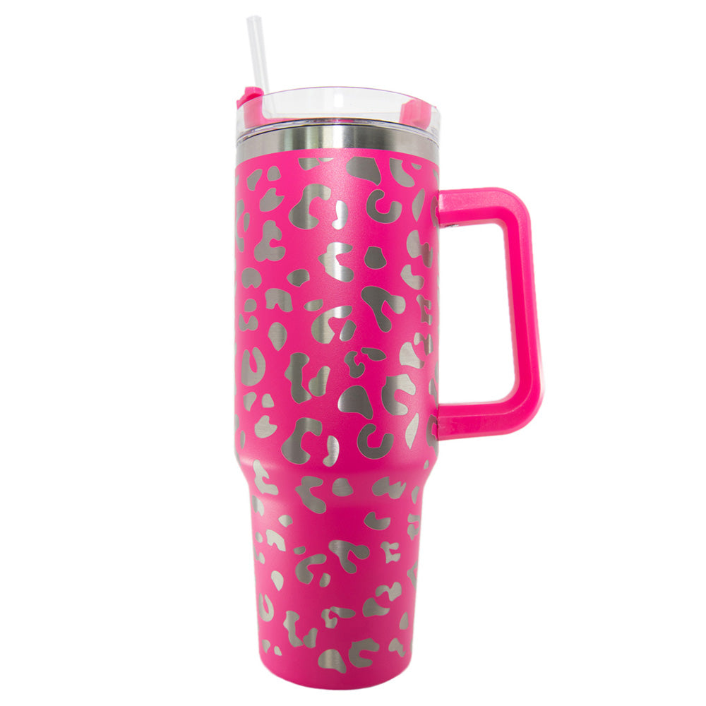 Baseball Mom Stanley Tumbler Straw Cup Topper Rainbow Leopard