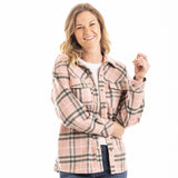 Pink and Gray Plaid Shacket for Women