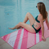Pink Striped Quick Dry Pool Towel