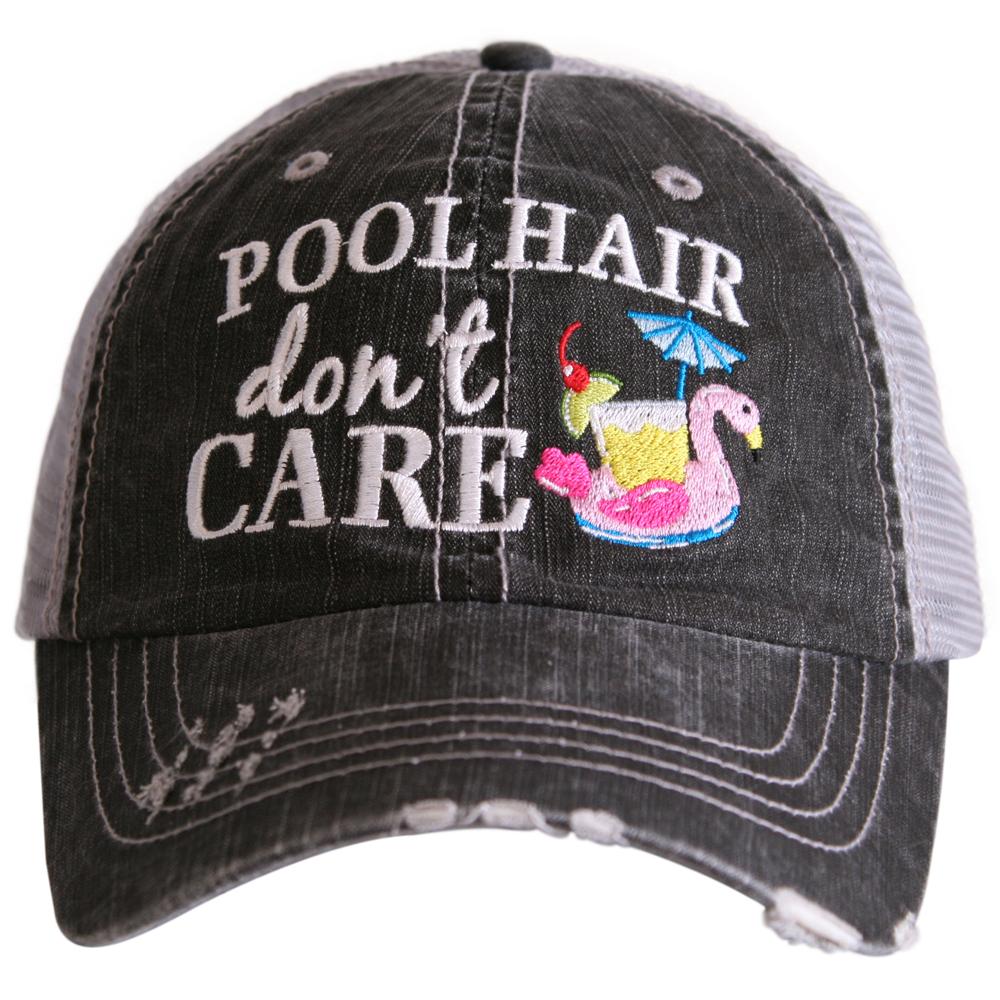 Pool Hair Don't Care (SWAN FLOAT) Trucker hat - Katydid.com