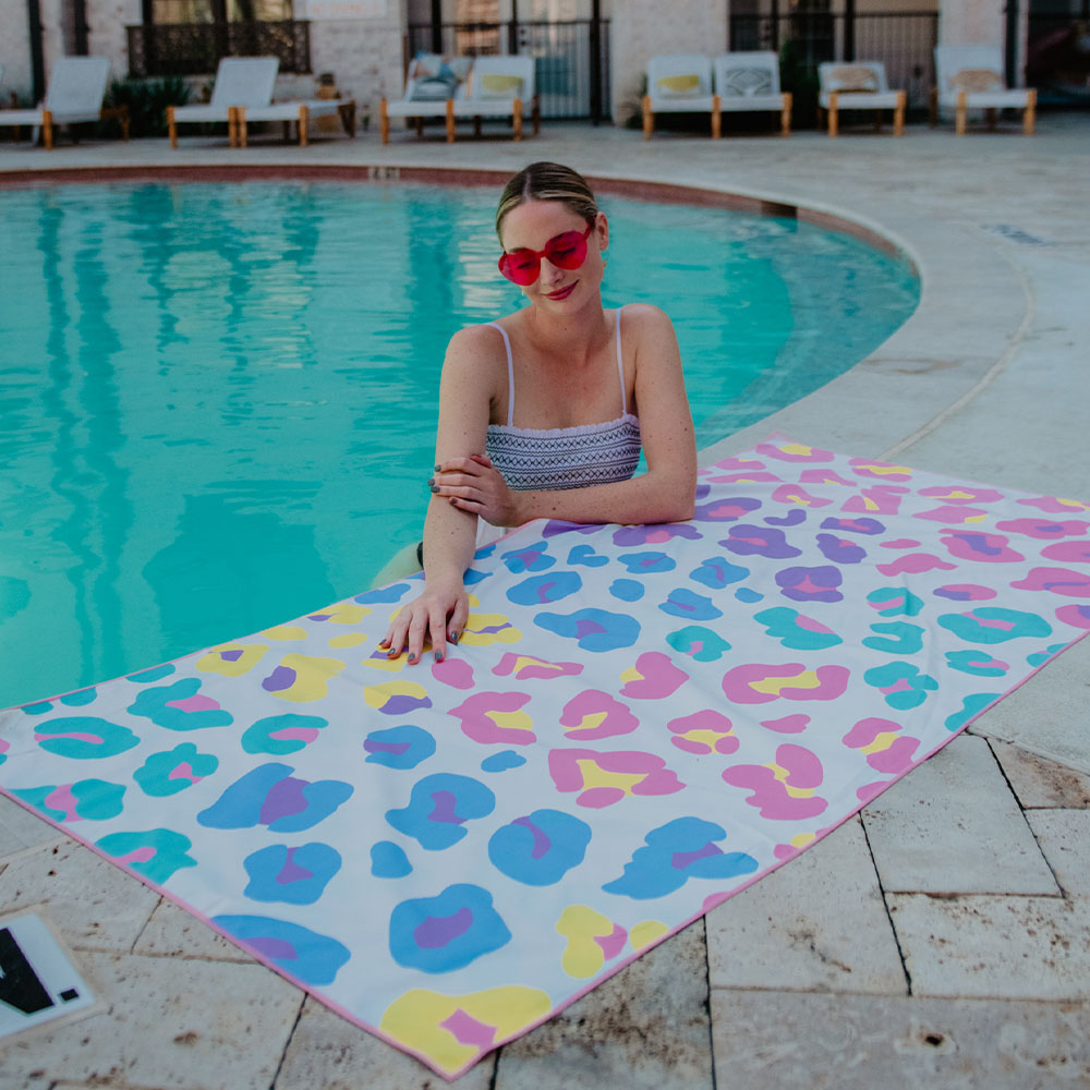 animalworld Rainbow Cheetah Print All Over Beach Towel 
