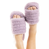 Purple Faux Fur Slippers for Women