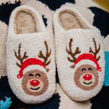 Reindeer Red Nose Slippers for Women