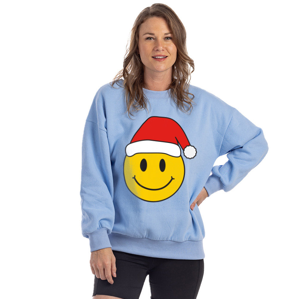 Santa Happy Face Women's Graphic Sweatshirt