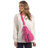 Hot Pink Sherpa SLING BAG for Women