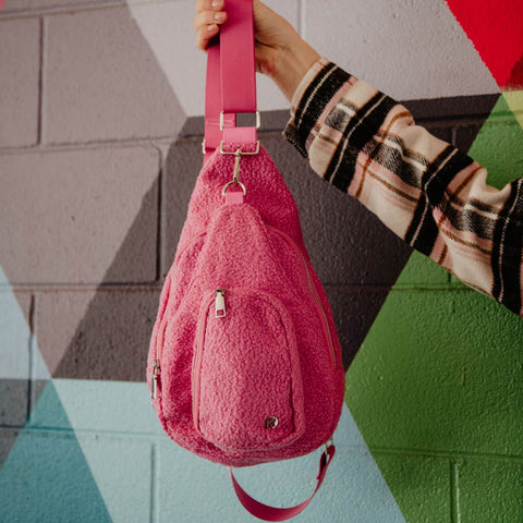 Hot pink sling cheap bag