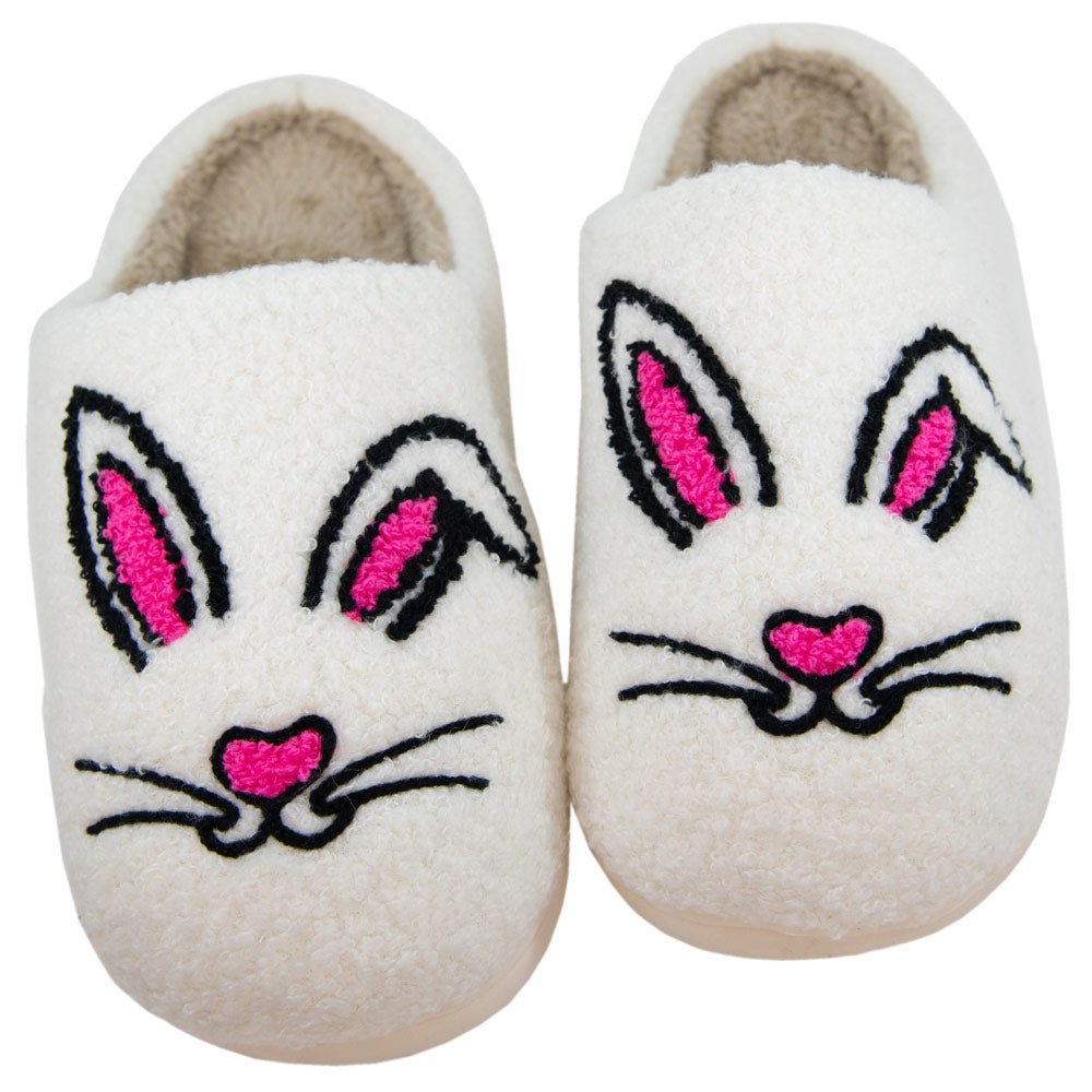Bunny Face Fuzzy Slippers