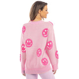Light Pink Happy Face Sweater