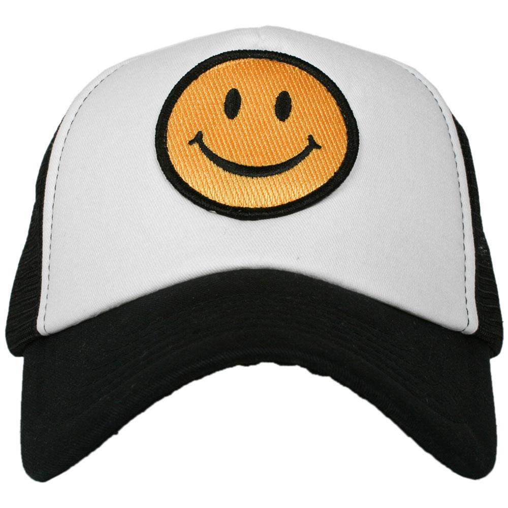 smiley-face-trucker-hat-black-and-white