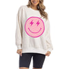 Pink Lightning Happy Face Crewneck Sweatshirt