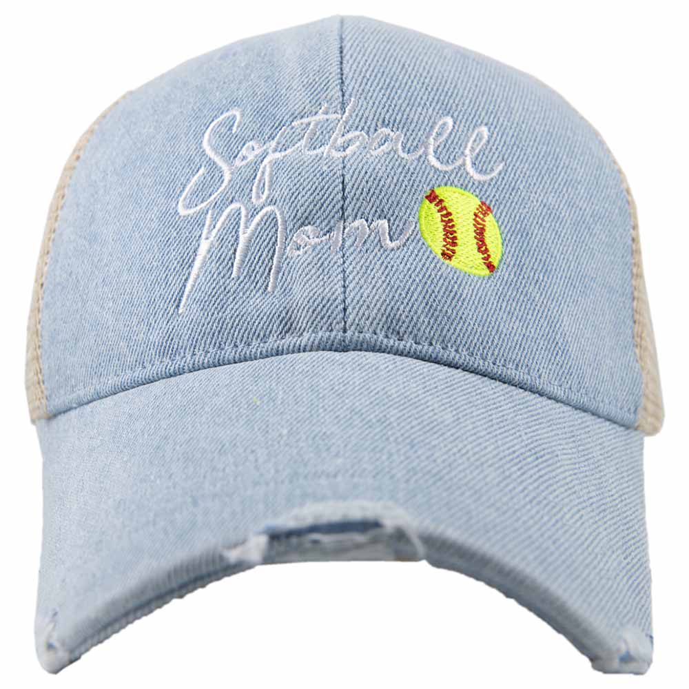 Softball Mom Women's Denim Trucker Hat