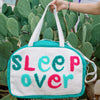 Teal "Sleepover" Colorful Weekender Bag