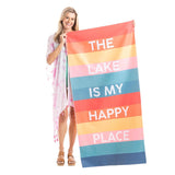 The Lake is My Happy Place Quick Dry Beach Towels