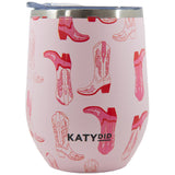 Light Pink Western Boots 12 Oz WINE TUMBLER Cup
