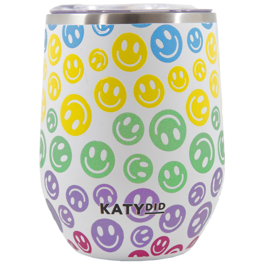 Pastel Happy Face WINE TUMBLER Cup