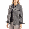 Charcoal Corduroy Distressed Shacket for Women