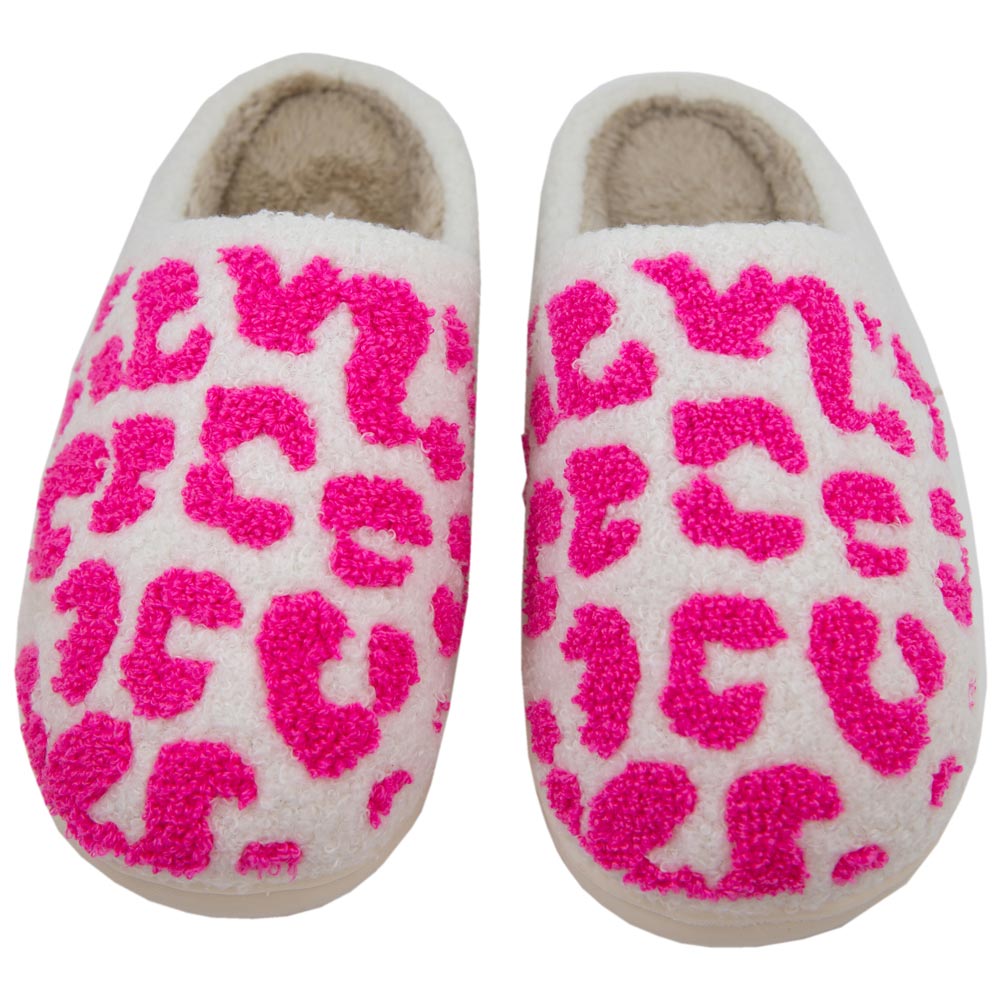 Hot Pink Leopard House Slippers