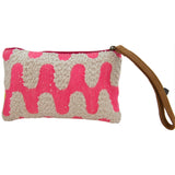 Pink/Yellow/Champagne Beaded Wristlet Wallet