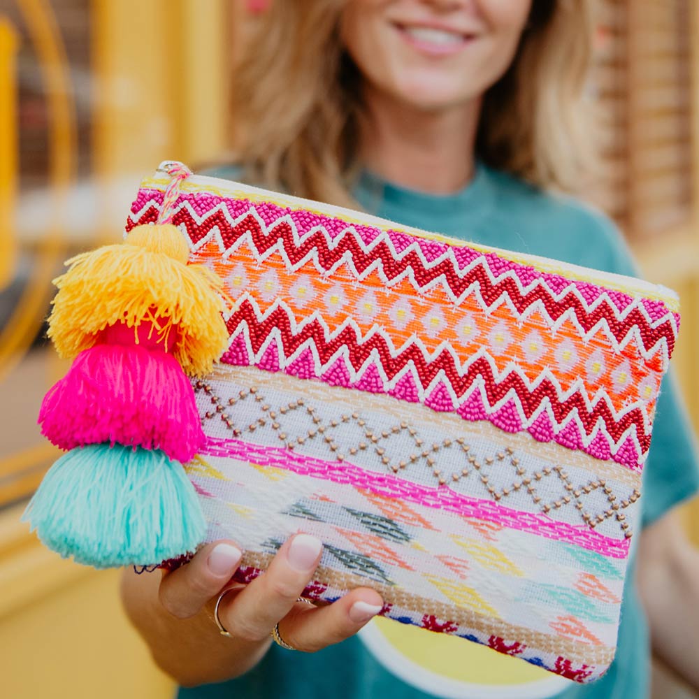 Colorful Mixed Embroidery Pocket Book Purse